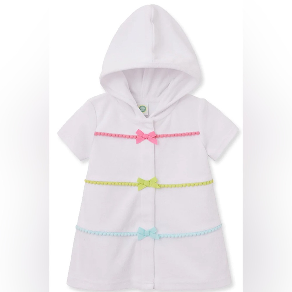 Little Me Baby Girls Bow Pom Pom Swim Beach Cover Up 24m